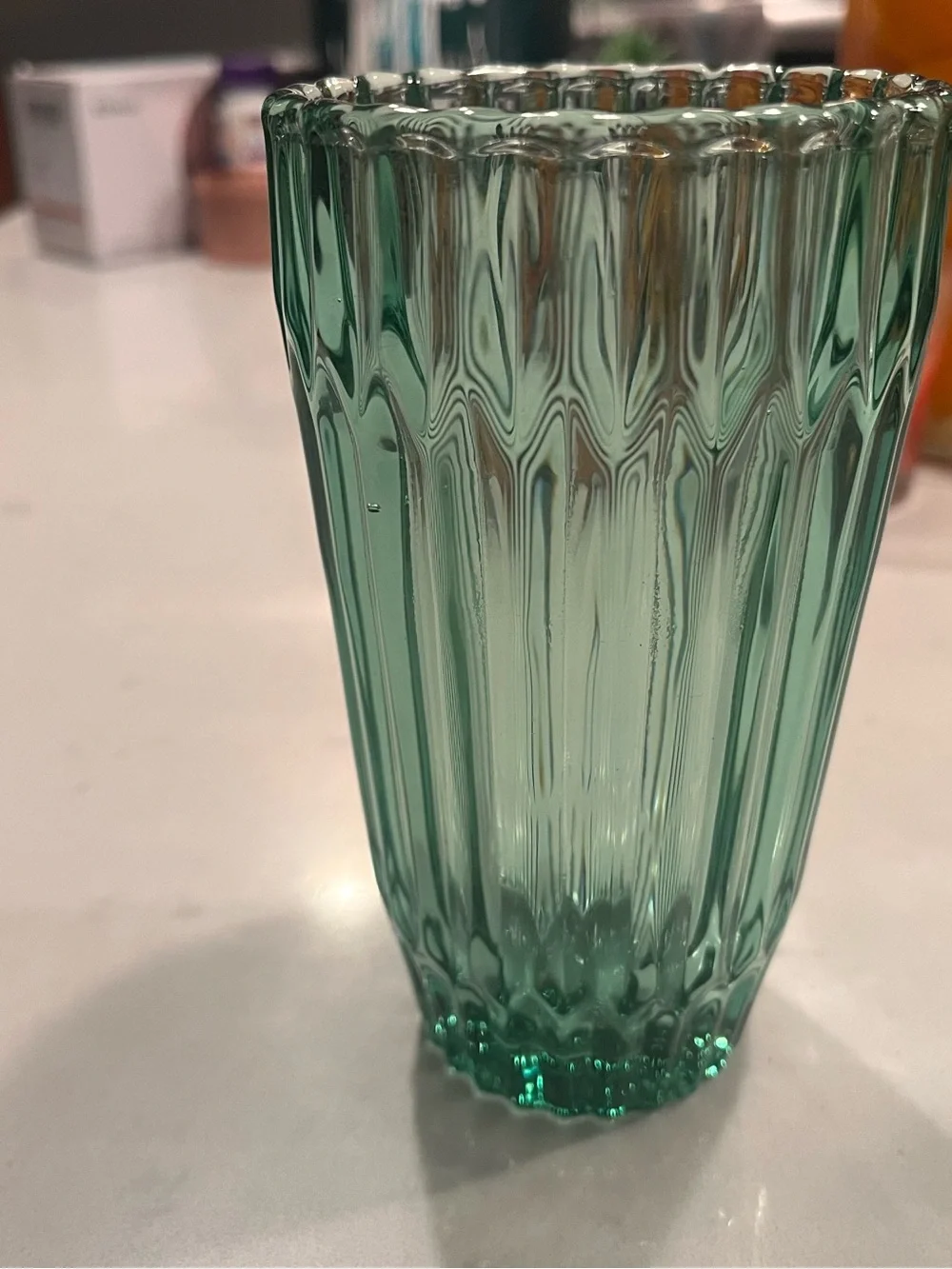 West Elm Archie Verde Ribbed Glass Tumbler Set - 6 in the set